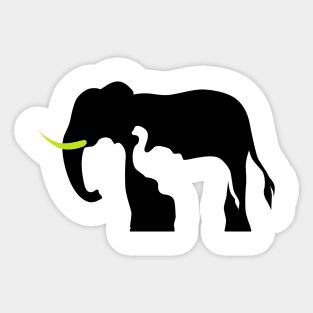 Black and White Elephants Sticker